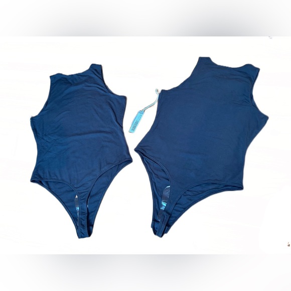 NWT Everlane Black Sleeveless Supima Cotton Cutaway Tank Bodysuit Thong, Small - Picture 9 of 13